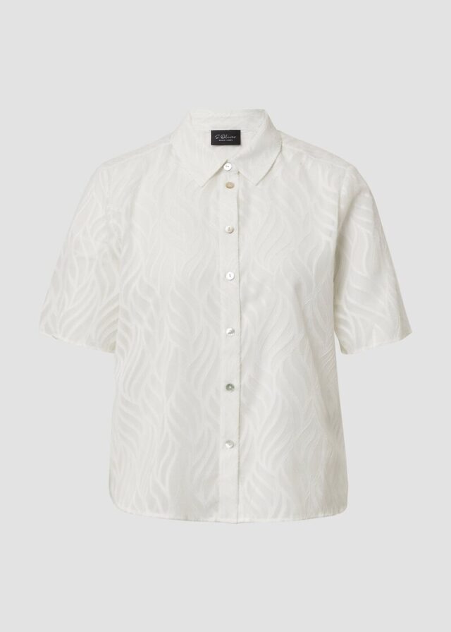 Semitransparente Bluse mit Strukturmuster