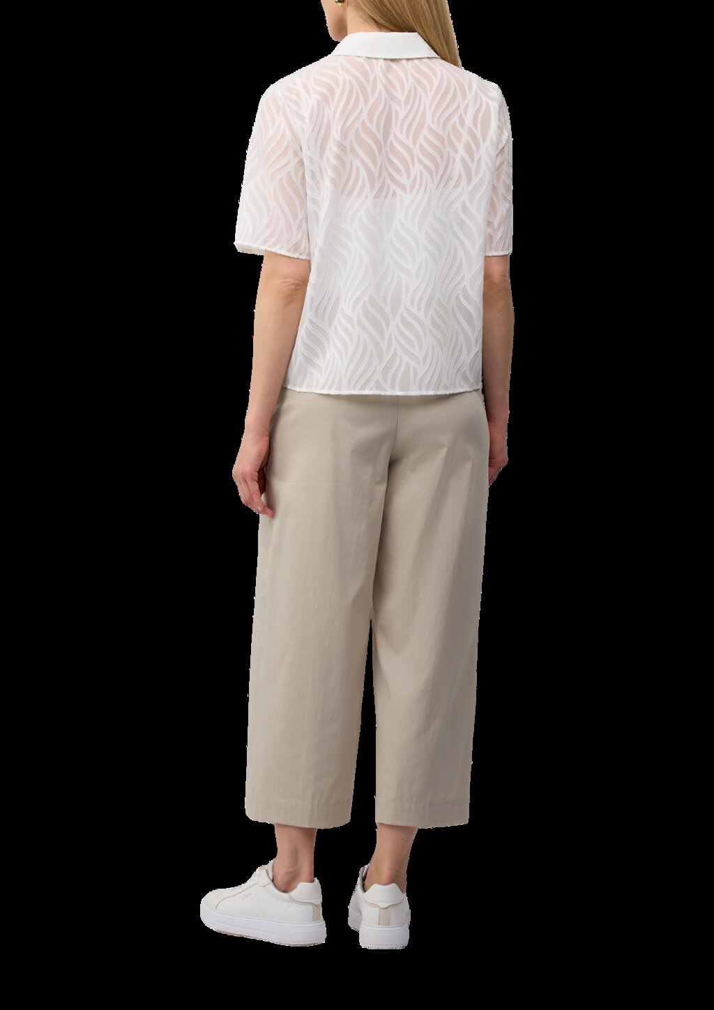 Semitransparente Bluse mit Strukturmuster