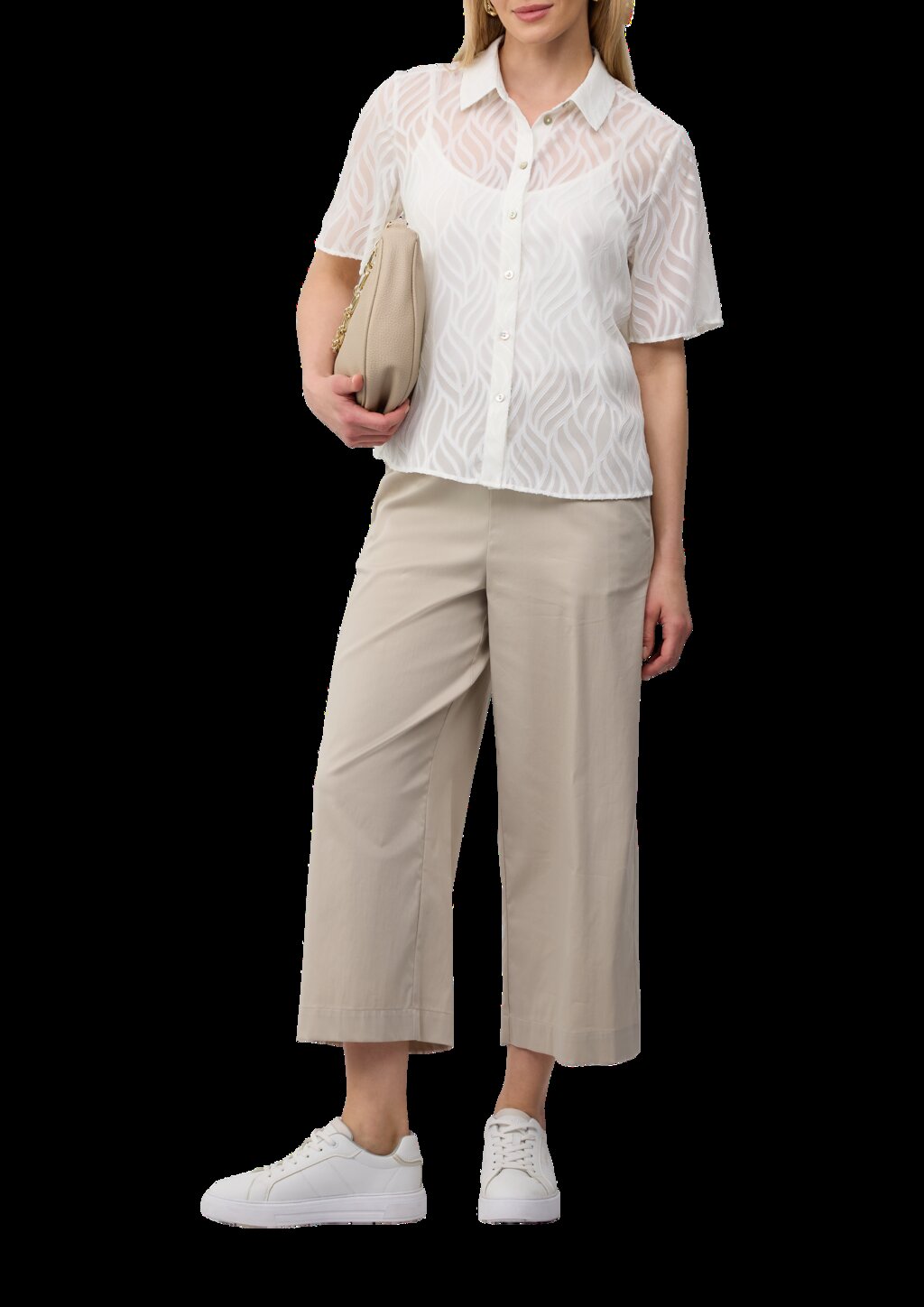 Semitransparente Bluse mit Strukturmuster