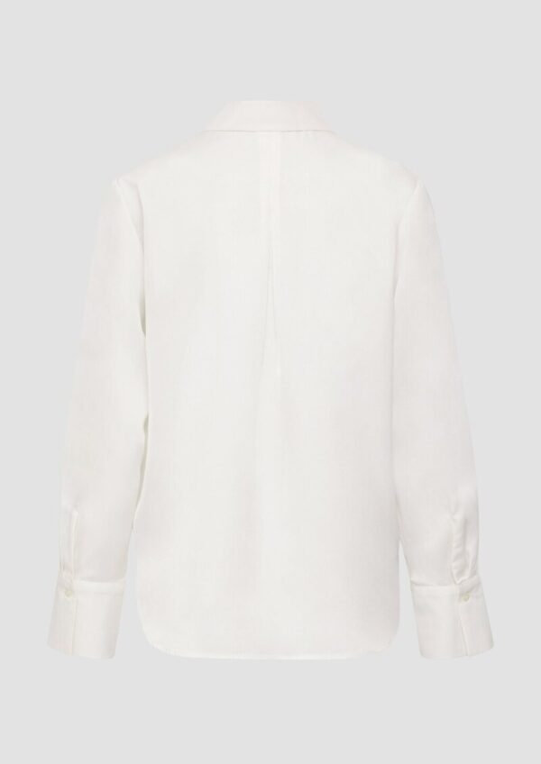 Fließende Hemdbluse mit Schmuckperlen-Applikation