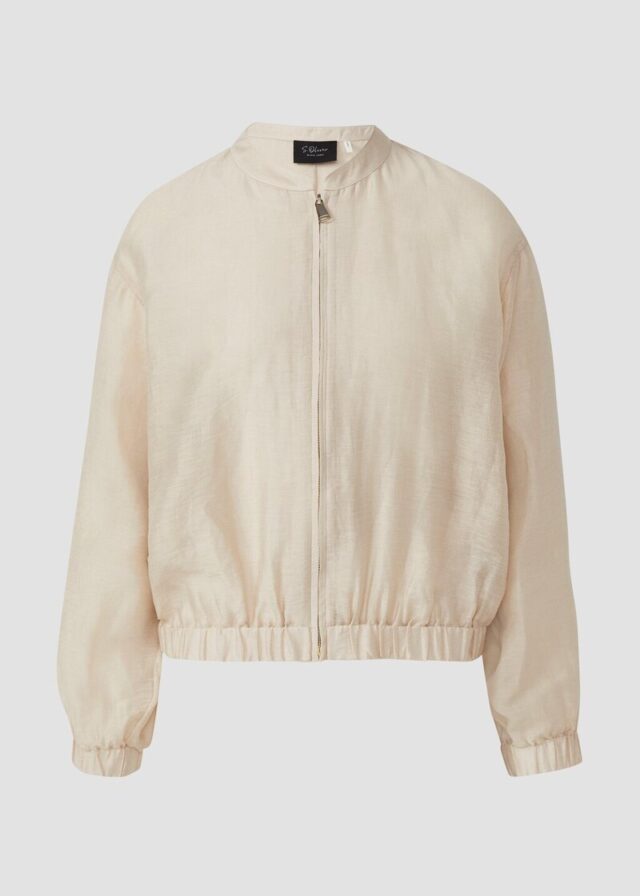 Leinenmix-Blouson im Relaxed Fit