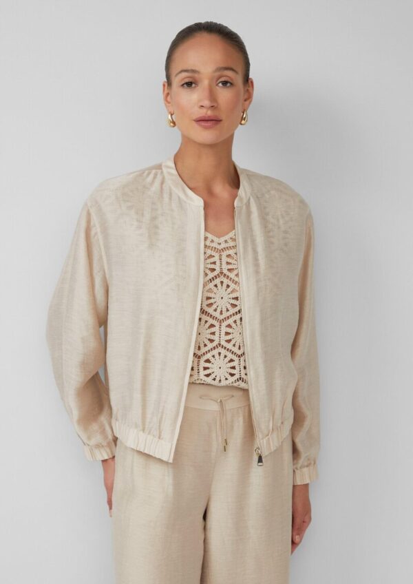 Leinenmix-Blouson im Relaxed Fit