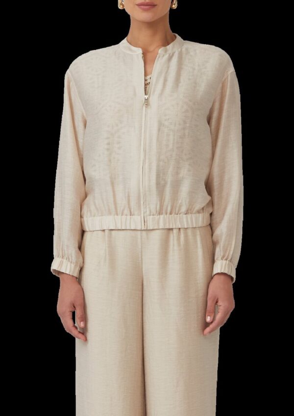 Leinenmix-Blouson im Relaxed Fit