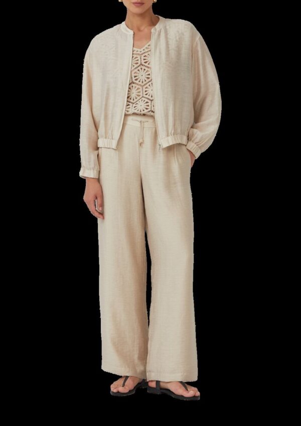 Leinenmix-Blouson im Relaxed Fit