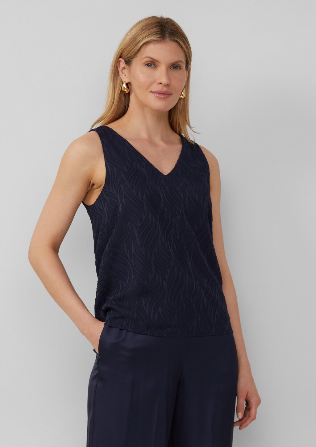 Gefütterte Bluse mit Strukturmuster