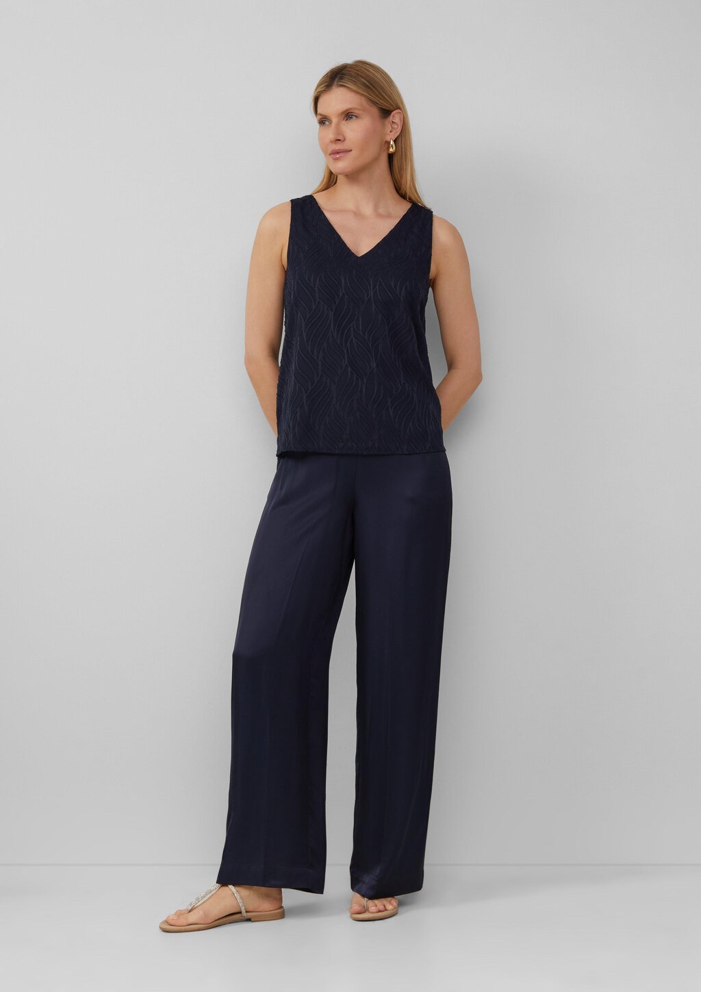 Gefütterte Bluse mit Strukturmuster