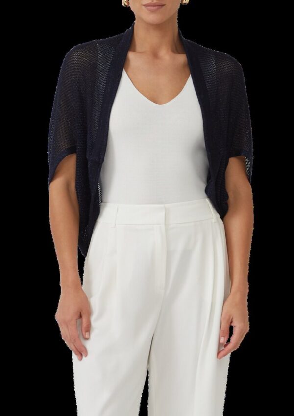 Strickponcho mit Glitzergarn