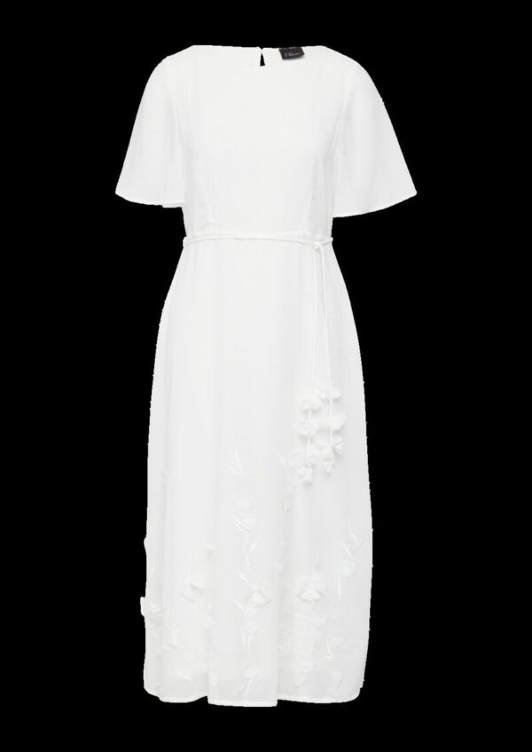 Festives Midikleid aus Chiffon mit floralen Applikationen