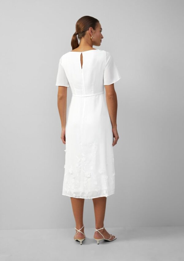 Festives Midikleid aus Chiffon mit floralen Applikationen