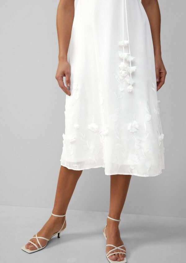 Festives Midikleid aus Chiffon mit floralen Applikationen