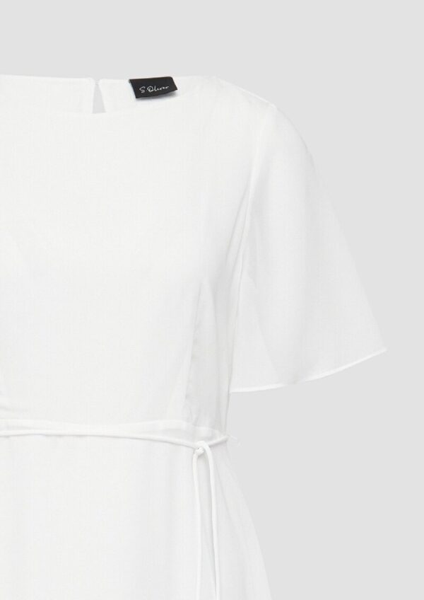 Festives Midikleid aus Chiffon mit floralen Applikationen