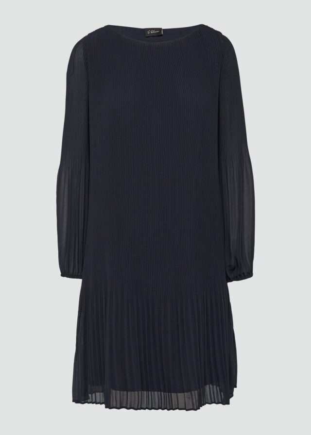 Chiffonkleid im Relaxed Fit mit Plissee