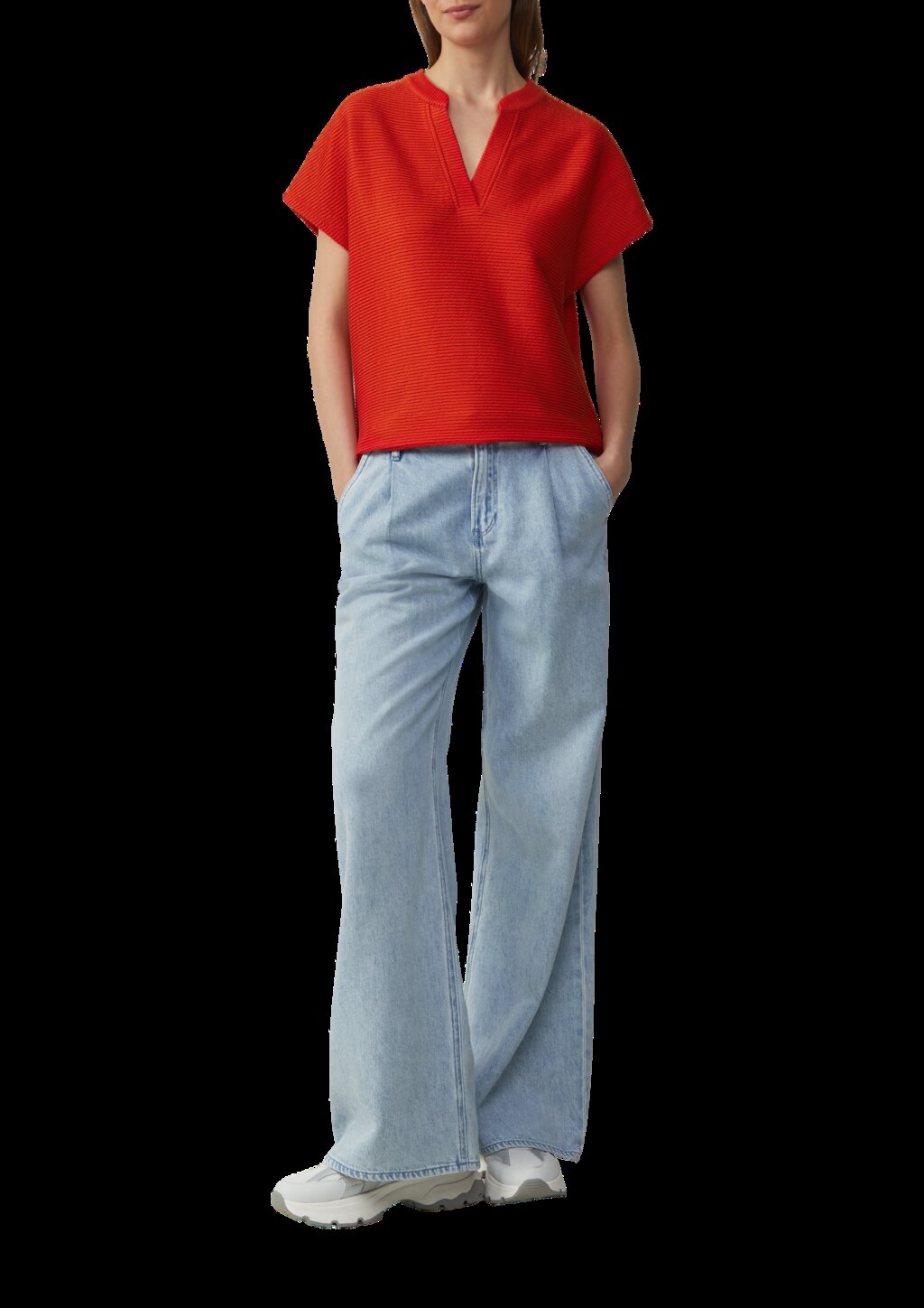 Feminines T-Shirt im Relaxed Fit mit Struktur