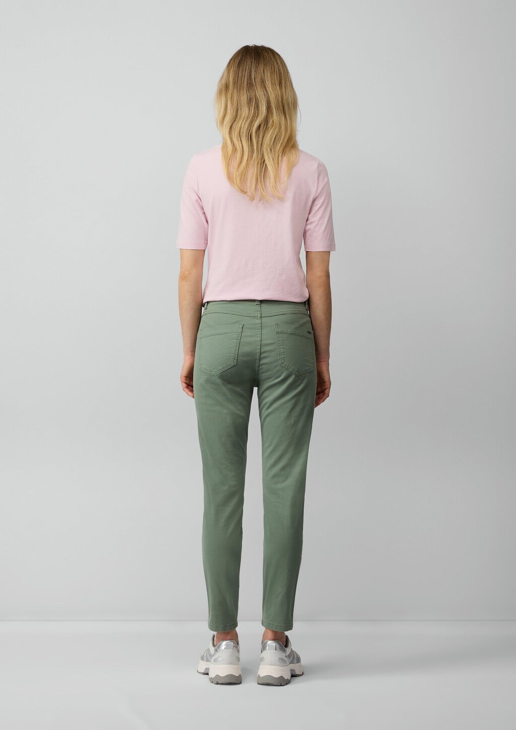 Ankle-Hose im Slim Fit aus Baumwollsatin