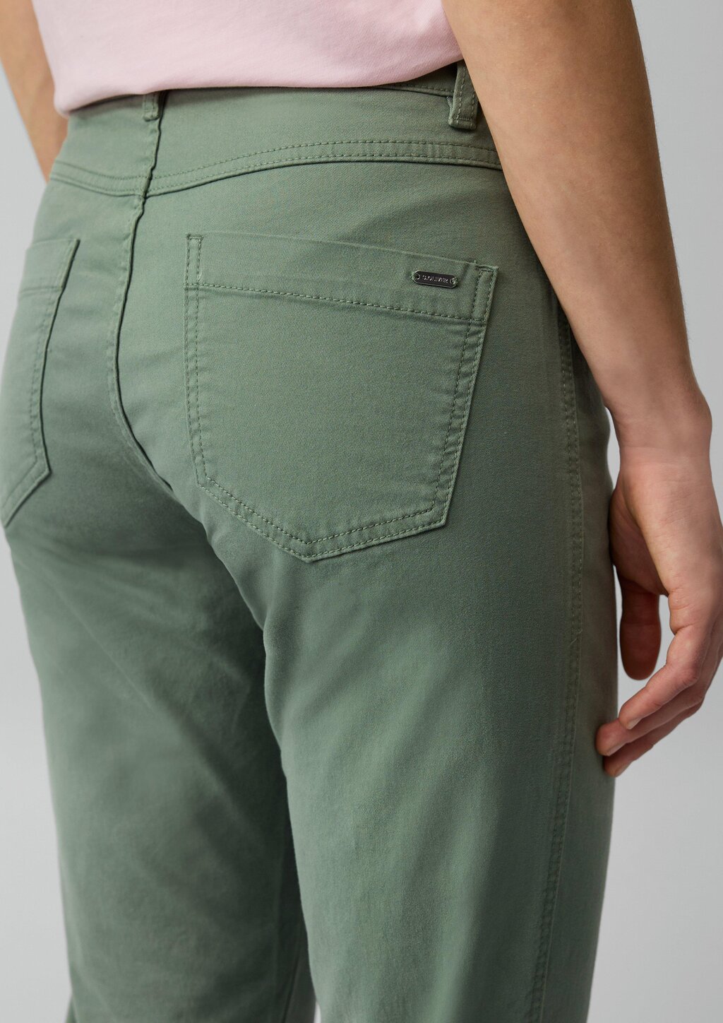 Ankle-Hose im Slim Fit aus Baumwollsatin