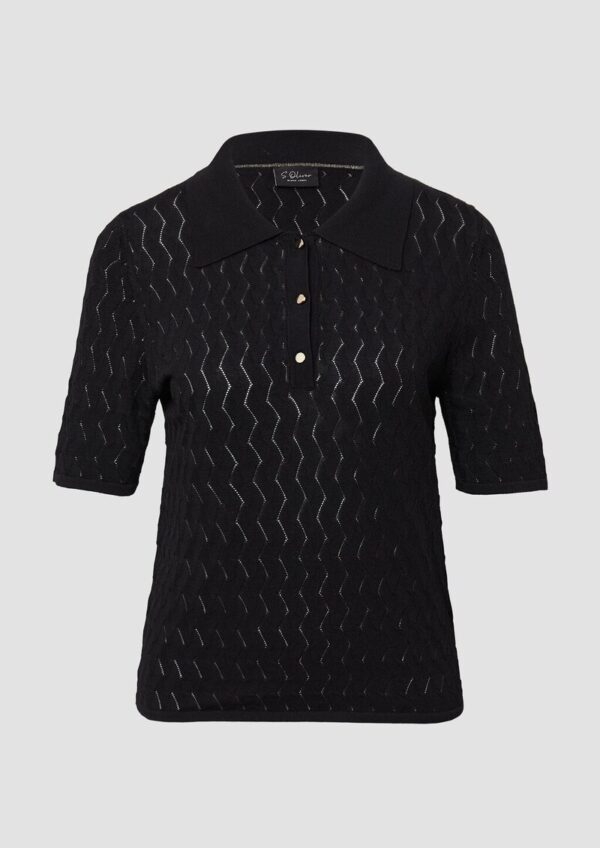 Kurzärmeliges Poloshirt aus Ajourstrick