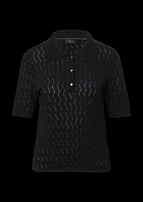 Kurzärmeliges Poloshirt aus Ajourstrick