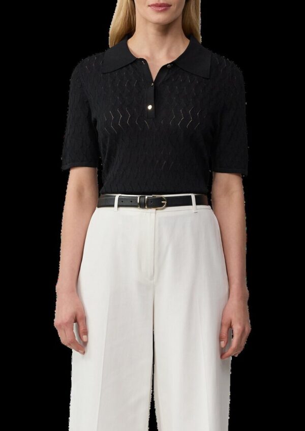 Kurzärmeliges Poloshirt aus Ajourstrick