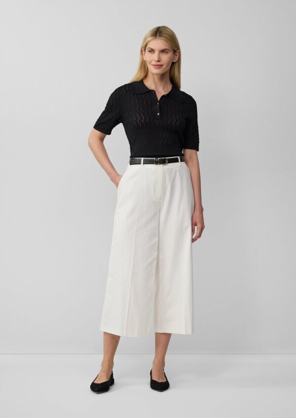 Kurzärmeliges Poloshirt aus Ajourstrick