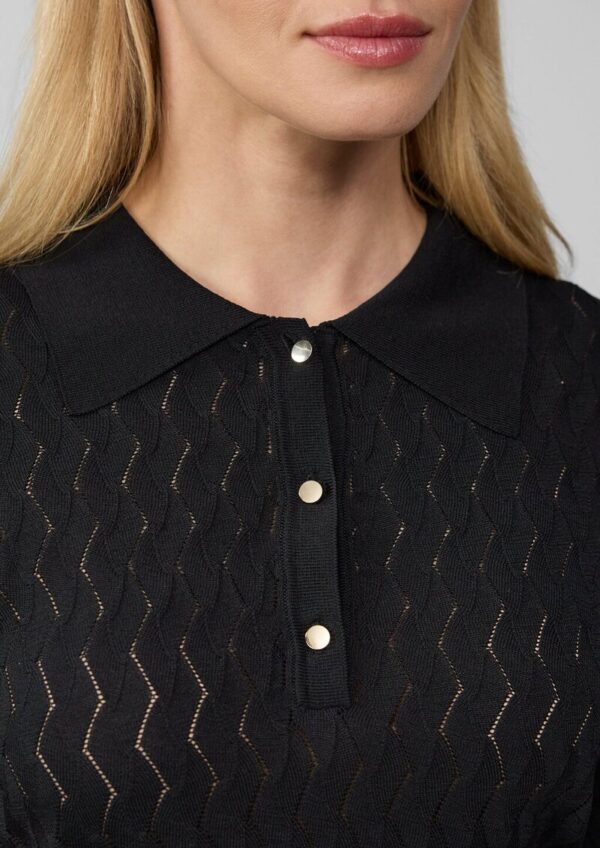 Kurzärmeliges Poloshirt aus Ajourstrick