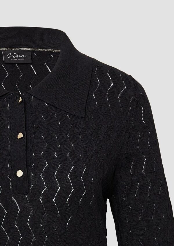 Kurzärmeliges Poloshirt aus Ajourstrick