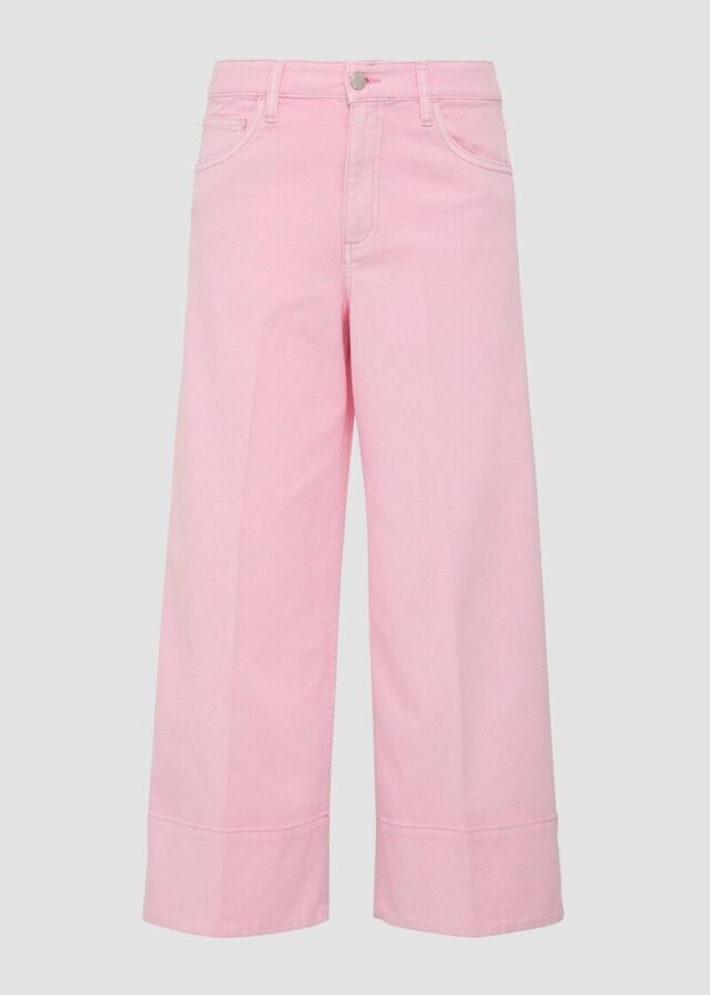 Culotte-Jeans / Regular Fit / High Rise / Wide Leg / Bügelfalten