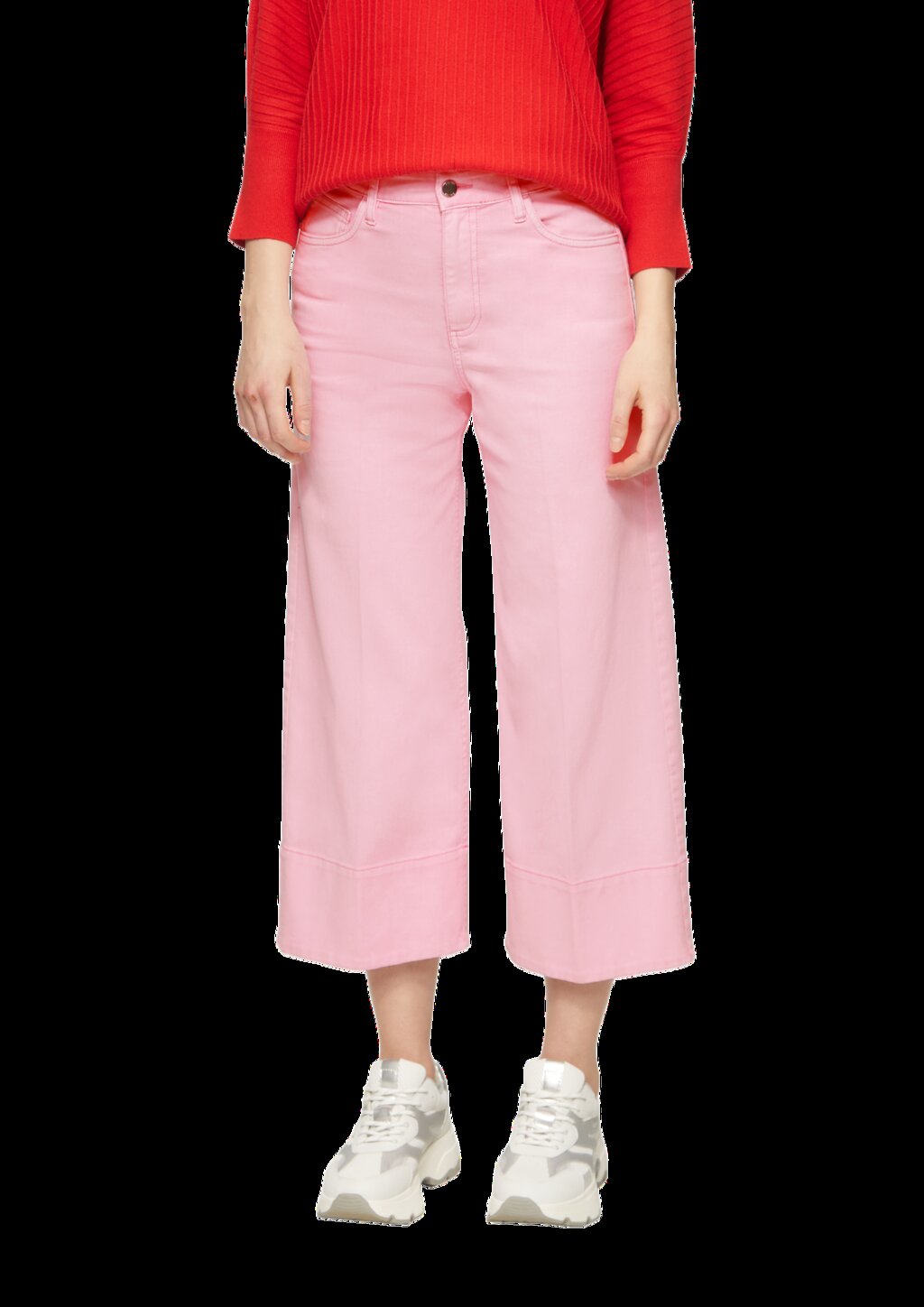 Culotte-Jeans / Regular Fit / High Rise / Wide Leg / Bügelfalten