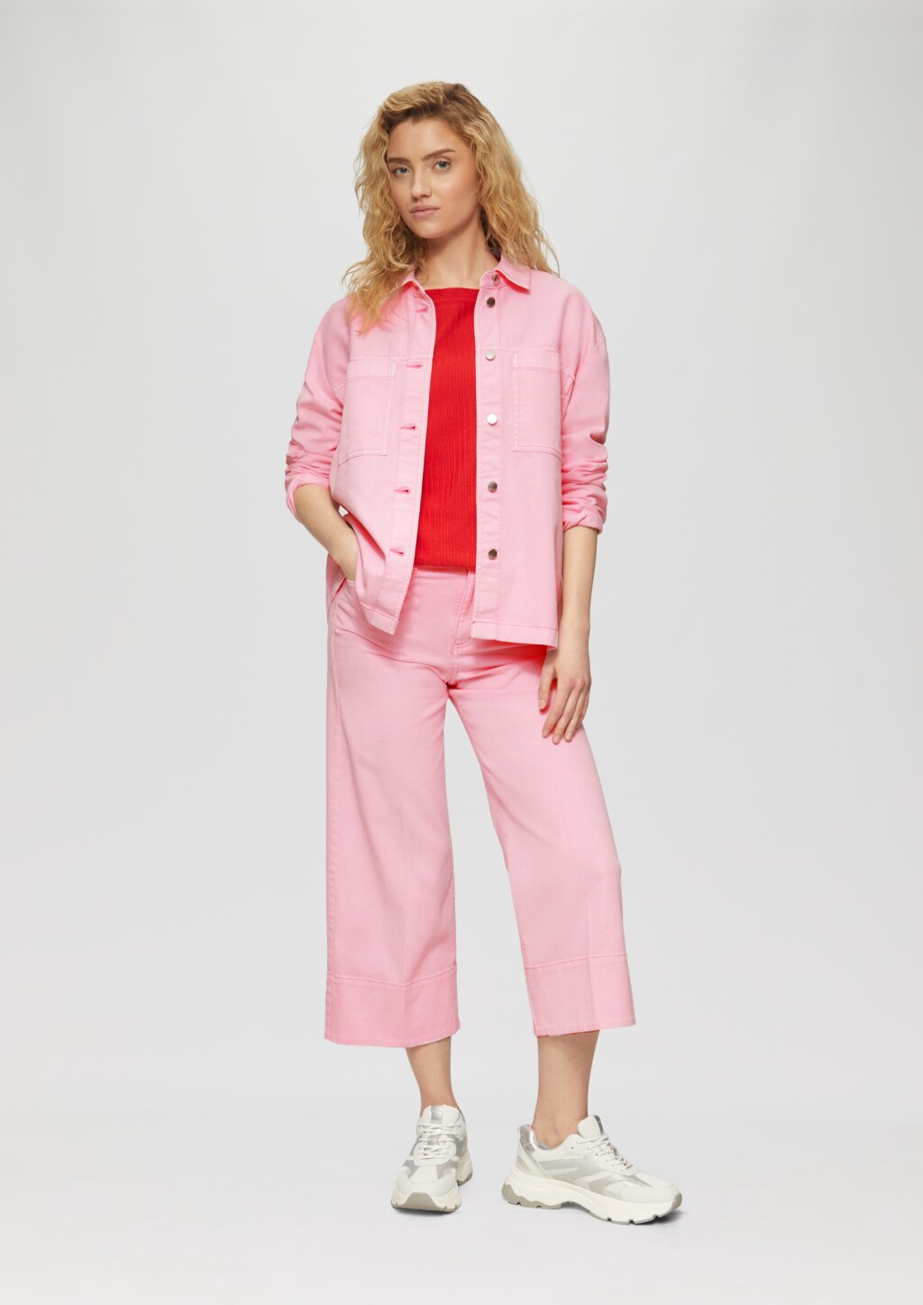 Culotte-Jeans / Regular Fit / High Rise / Wide Leg / Bügelfalten