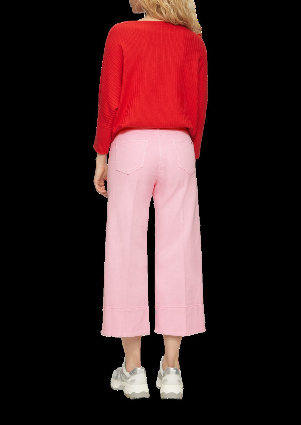 Culotte-Jeans / Regular Fit / High Rise / Wide Leg / Bügelfalten