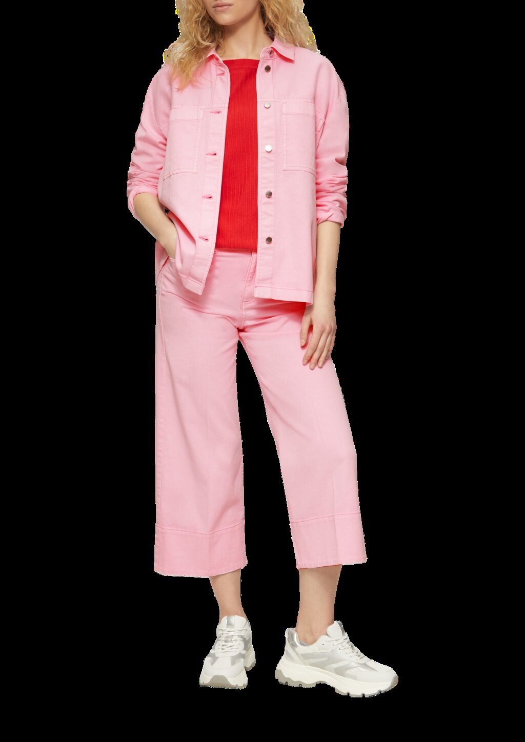 Culotte-Jeans / Regular Fit / High Rise / Wide Leg / Bügelfalten