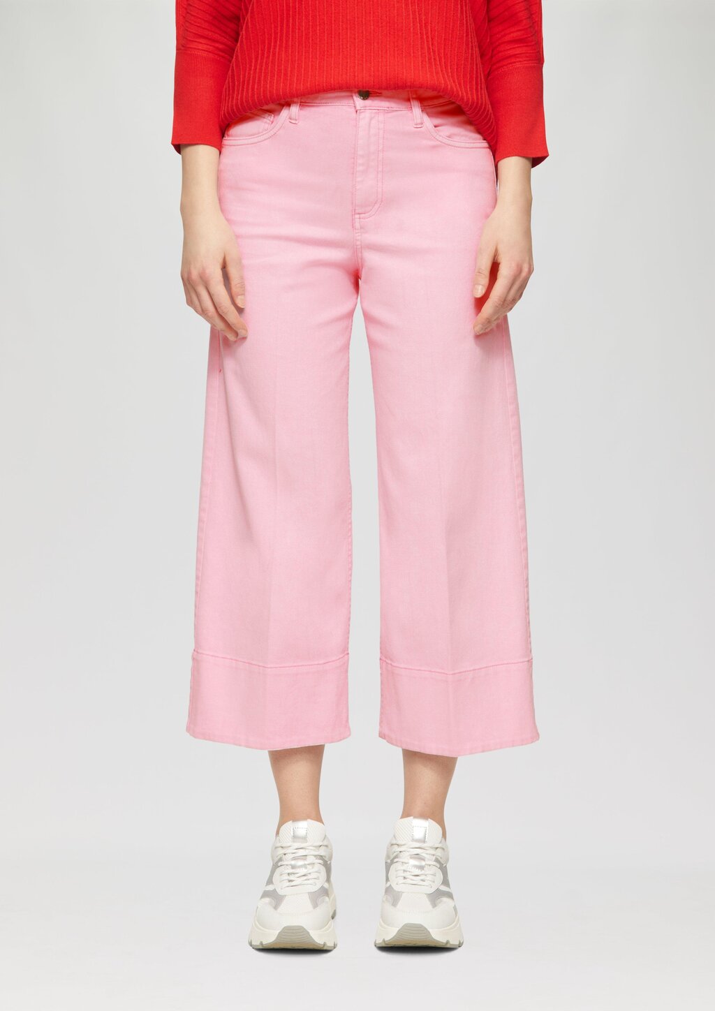 Culotte-Jeans / Regular Fit / High Rise / Wide Leg / Bügelfalten