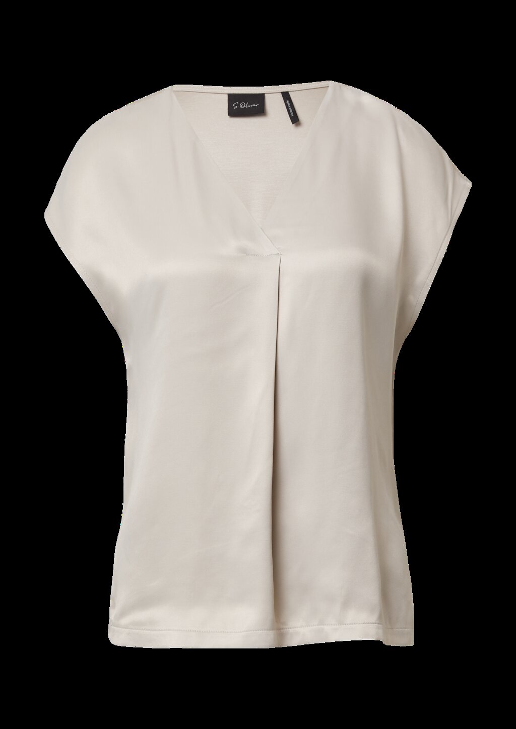 Blusenshirt im Fabricmix mit V-Ausschnitt