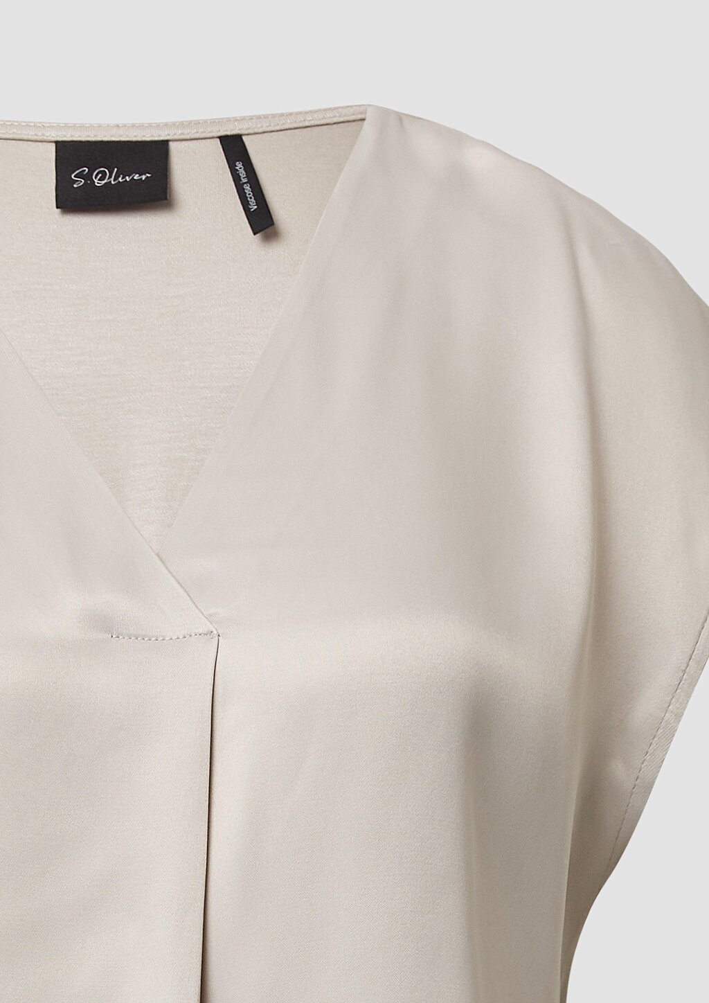 Blusenshirt im Fabricmix mit V-Ausschnitt