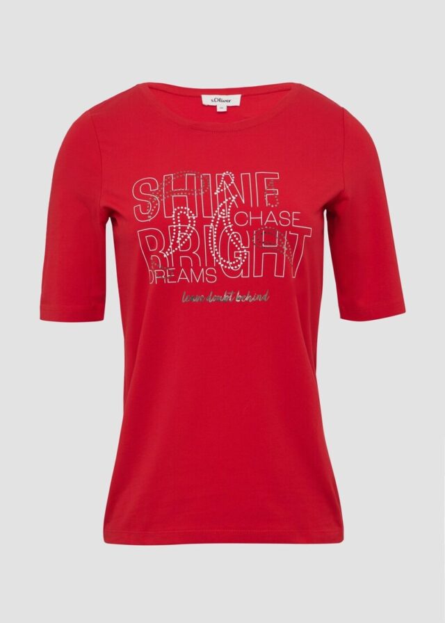 Jersey-T-Shirt im Slim Fit mit Frontprint