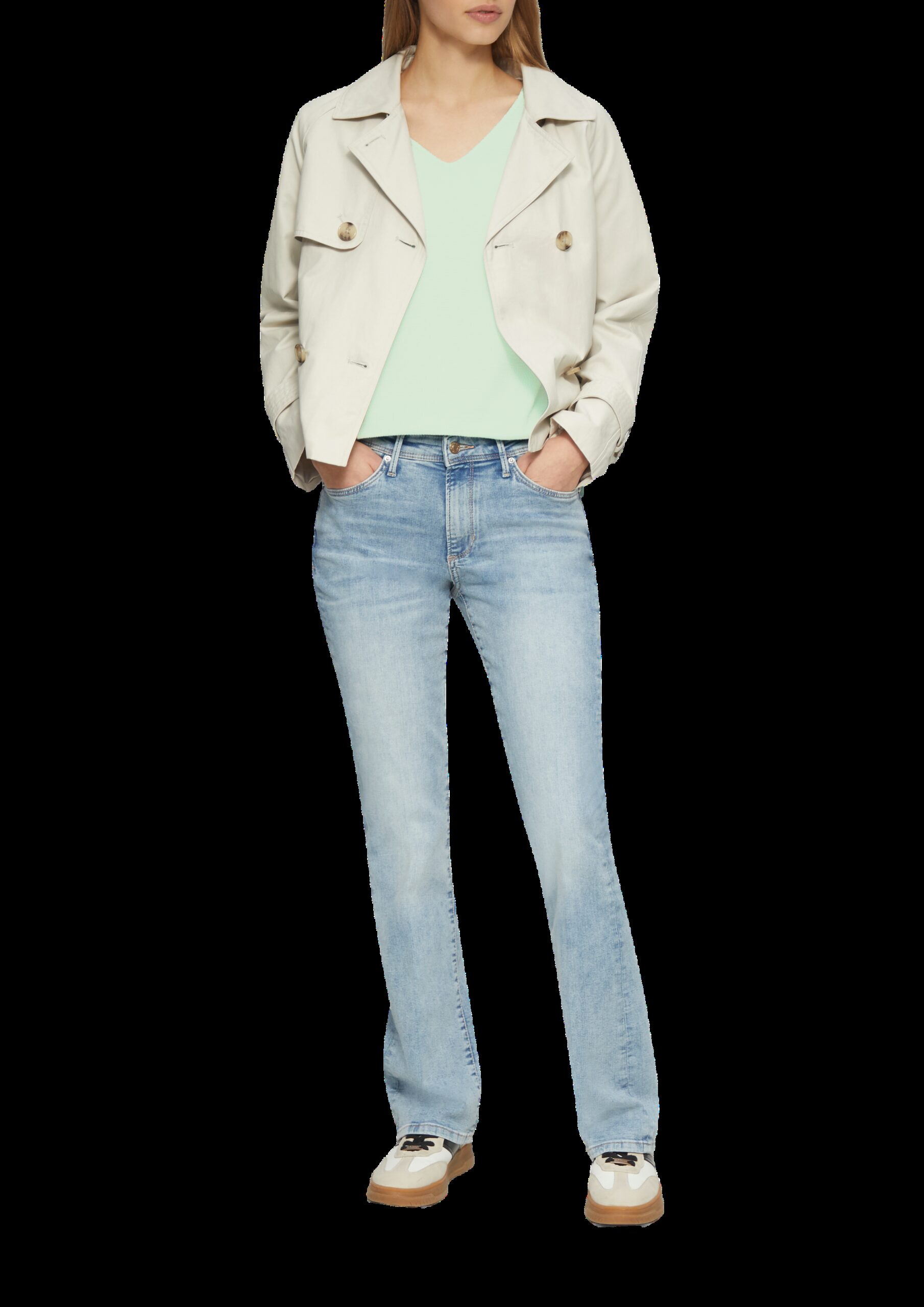 Strukturiertes Sweatshirt aus Baumwollmix mit 3/4-Ärmeln