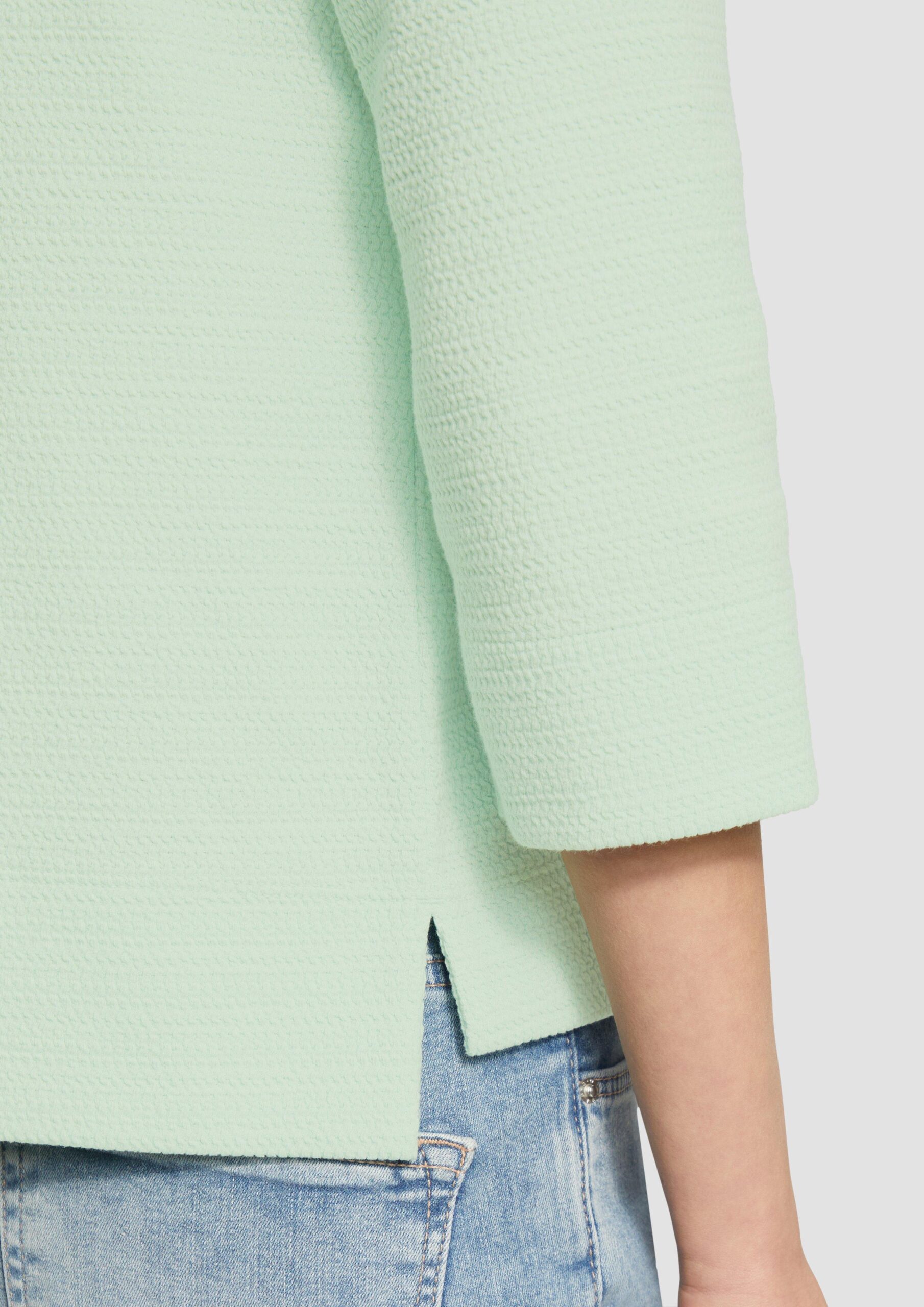 Strukturiertes Sweatshirt aus Baumwollmix mit 3/4-Ärmeln