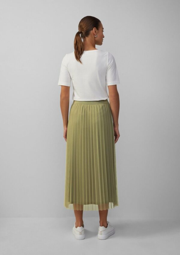 Langer Rock mit plissiertem Mesh und Jerseyfutter