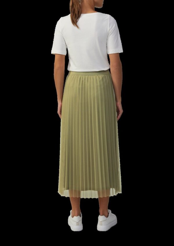 Langer Rock mit plissiertem Mesh und Jerseyfutter