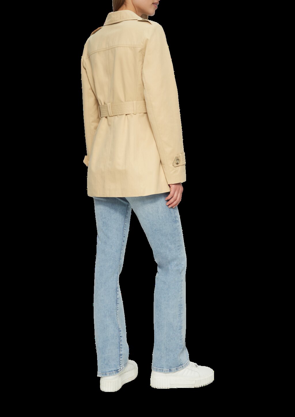 Kurzer Trench mit Gürtel