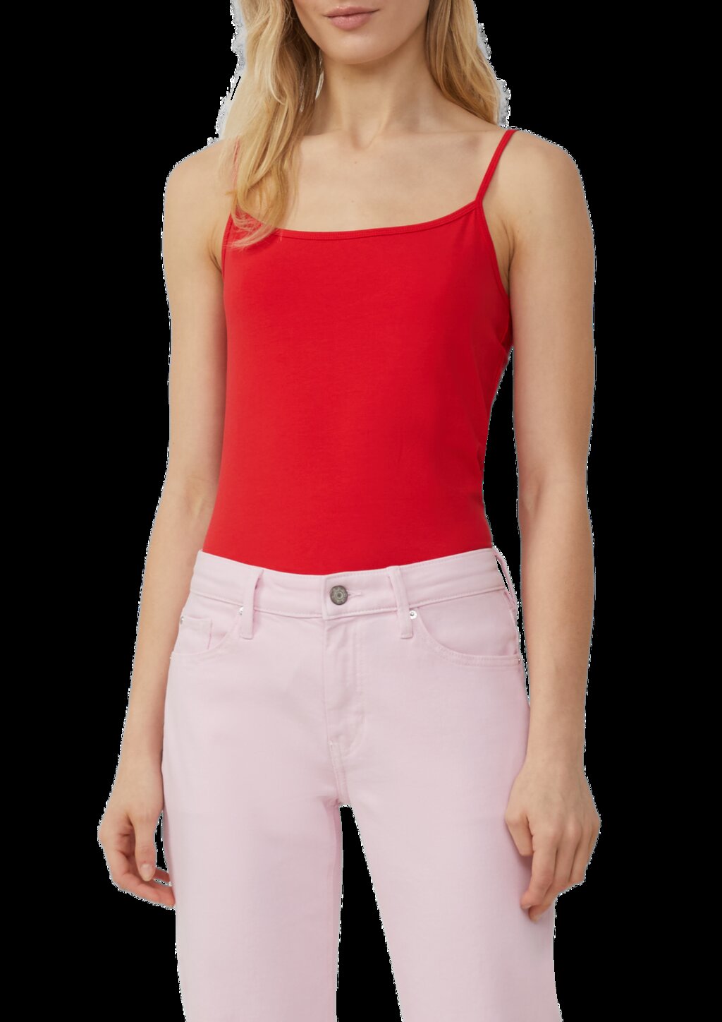 Top mit verstellbaren Spaghettiträgern im Slim Fit