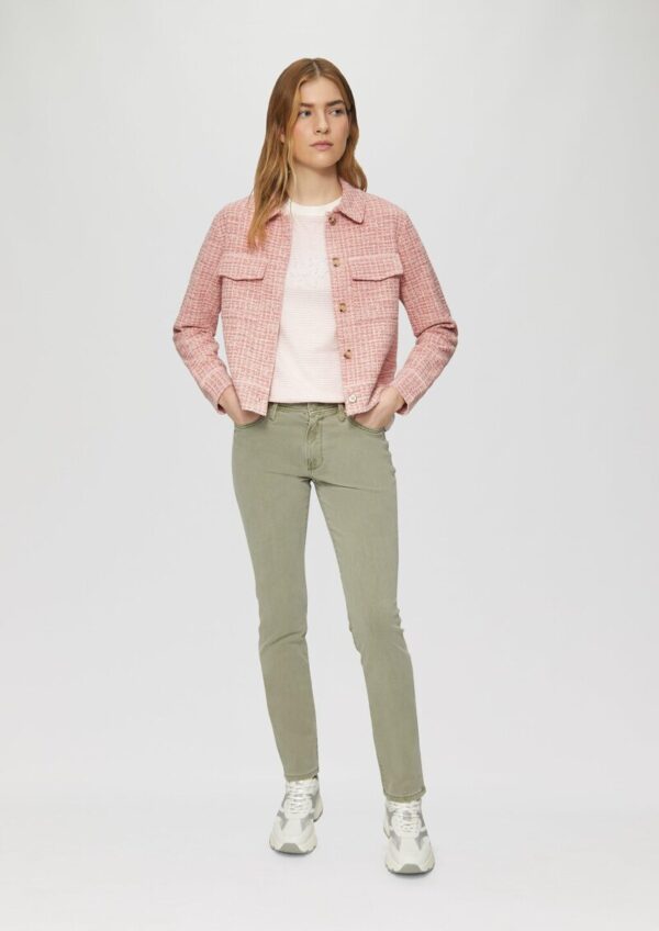 Verkürzte Bouclé-Jacke aus Sweat mit aufgesetzten Taschen