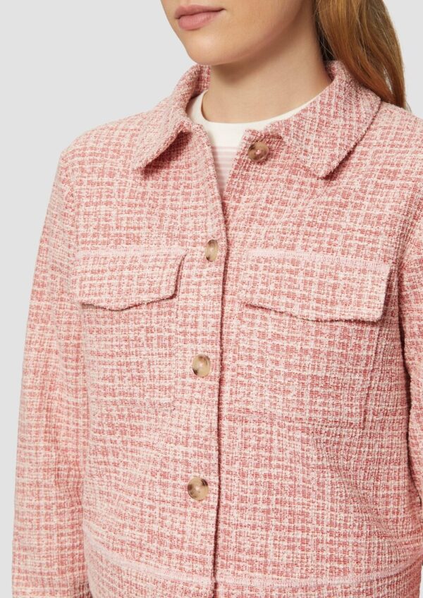 Verkürzte Bouclé-Jacke aus Sweat mit aufgesetzten Taschen