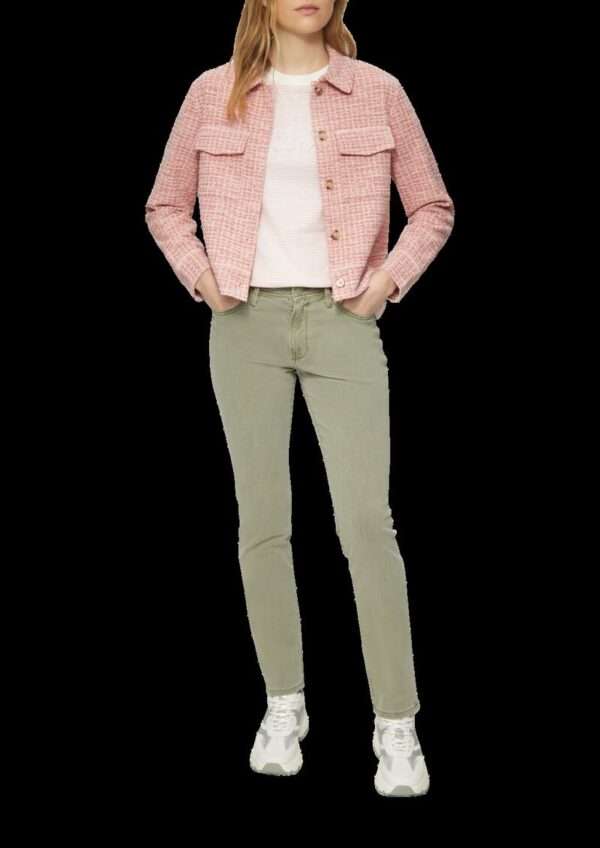 Verkürzte Bouclé-Jacke aus Sweat mit aufgesetzten Taschen