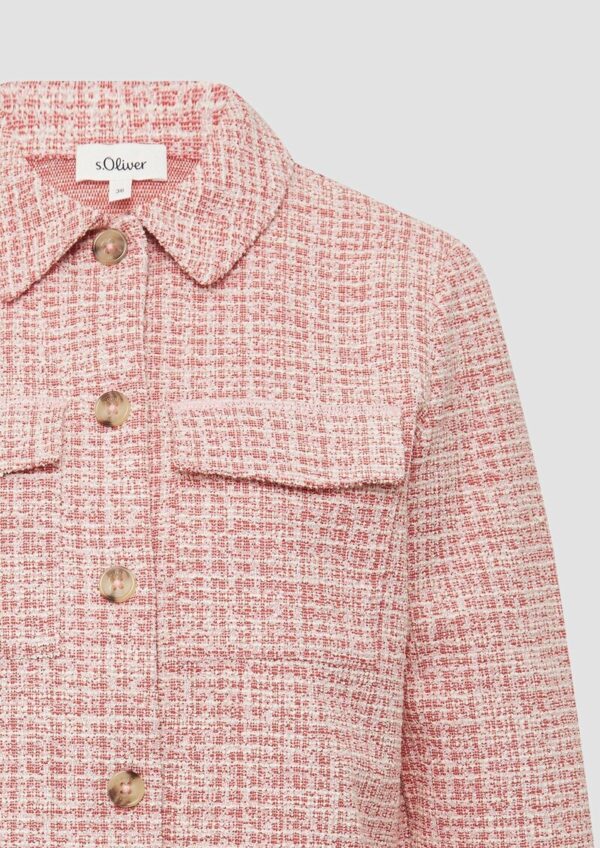 Verkürzte Bouclé-Jacke aus Sweat mit aufgesetzten Taschen