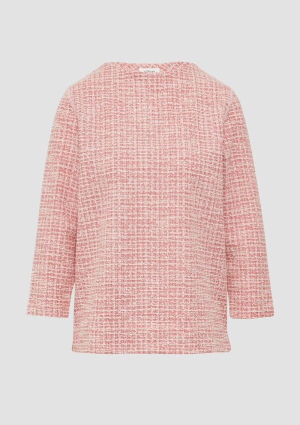 Bouclé-Sweatshirt im Boxy-Fit mit kleinem Stehkragen