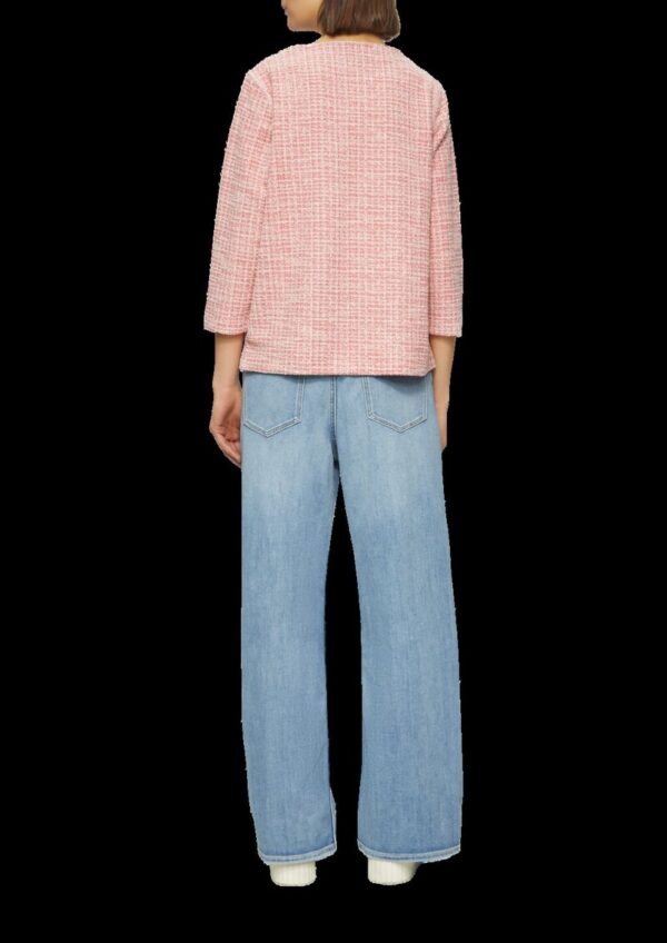 Bouclé-Sweatshirt im Boxy-Fit mit kleinem Stehkragen