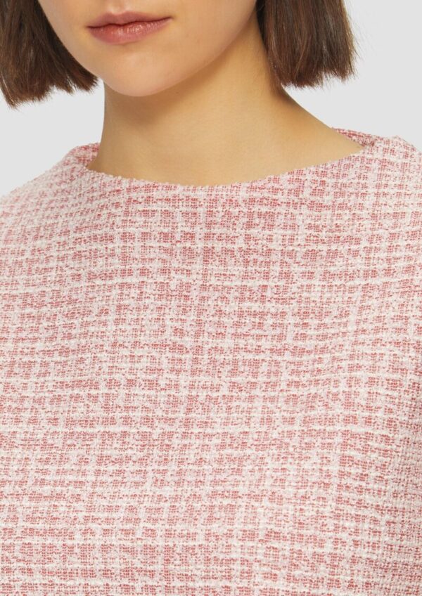 Bouclé-Sweatshirt im Boxy-Fit mit kleinem Stehkragen