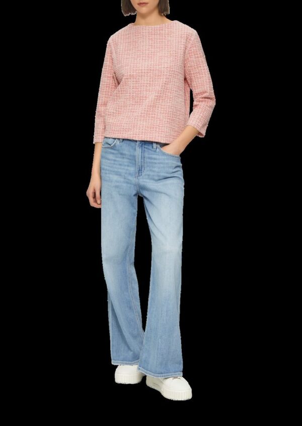 Bouclé-Sweatshirt im Boxy-Fit mit kleinem Stehkragen