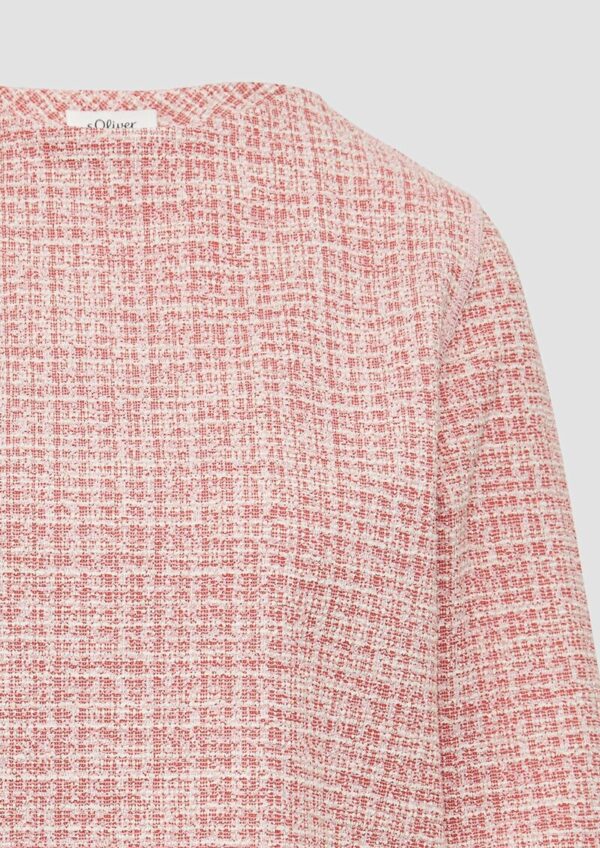 Bouclé-Sweatshirt im Boxy-Fit mit kleinem Stehkragen