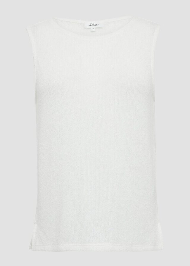 Semitransparentes Stricktop mit Rundhalsausschnitt